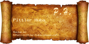 Pittler Huba névjegykártya